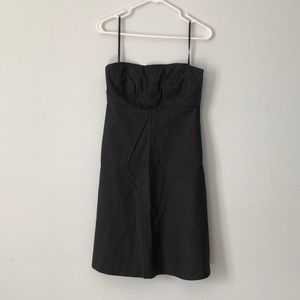 Sleeveless pinstripe dark gray dress